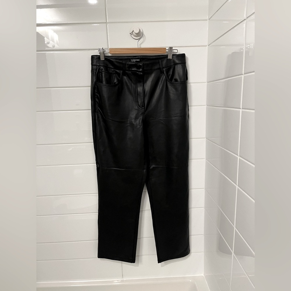 NWT - Vegan Leather Pants in BLK